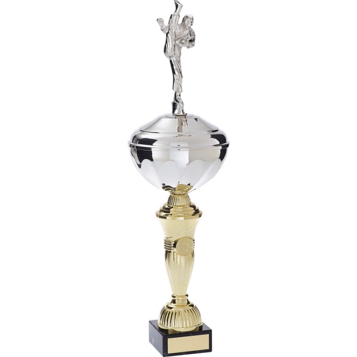AXE KICK FIGURE METAL TROPHY - AVAILABLE IN 5 SIZES AXE KICK FIGURE METAL TROPHY - AVAILABLE IN 5 SIZES